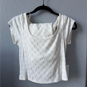 Elegant White Textured Women's Set